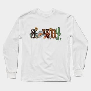 "Howdy" Western Aesthetic Long Sleeve T-Shirt